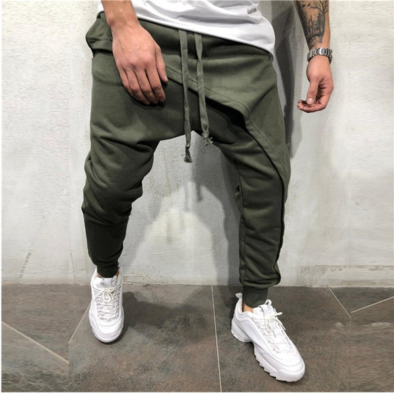 Hip Hop Jogging Pants Slim Casual Sports Drawstring Pants Men - Army Green - Men's Pants - Carvan Mart