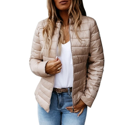 Women's Lightweight Puffer Jacket – Stylish Warm Winter Coat with Zip-Up Front - - Women's Coats & Jackets - Carvan Mart