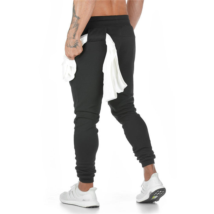Sports Trousers Men'S Fitness Hanging Towel Trousers Running Training Feet Pants - Carvan Mart