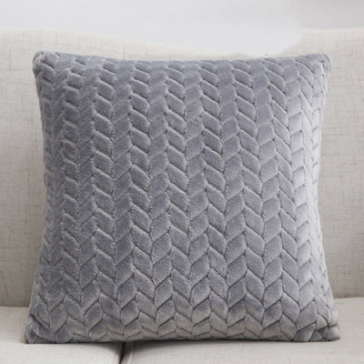 Flannel Solid Color Throw Pillow Cushion Cover Nordic Simple Style - Carvan Mart