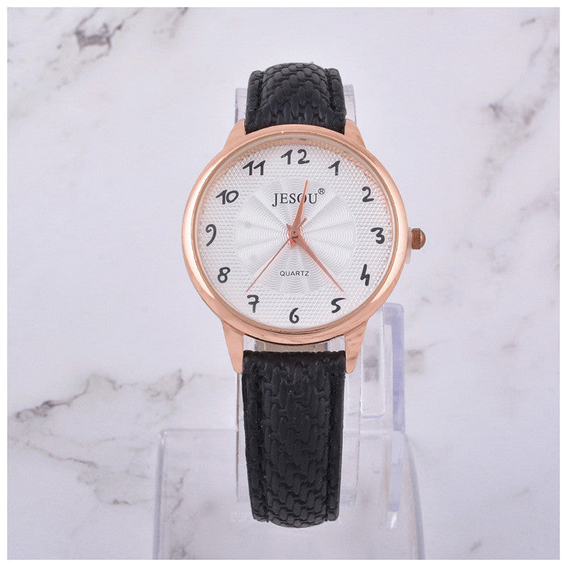 Women Watches Leather Quartz Wristwatch Sunglasses Corsage 3 Pcs Girl Christmas Gift New Year Gift Ladies Gift Box - Carvan Mart