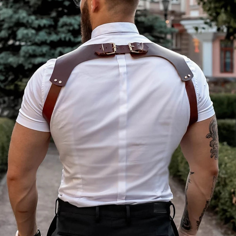 Men's Leather Bondage Suspenders Personalized Bondage - Carvan Mart