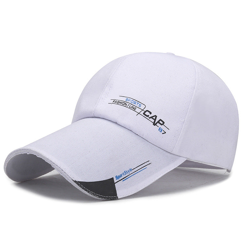 Spring And Summer Simple Running Size Lengthened Eaves Baseball Cap Men'S Sunshade Sun Hat Low Price Big Eaves Hat Cap87 - White adjustable - Women's Hats & Caps - Carvan Mart