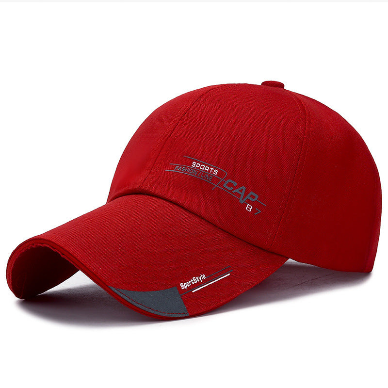 Spring And Summer Simple Running Size Lengthened Eaves Baseball Cap Men'S Sunshade Sun Hat Low Price Big Eaves Hat Cap87 - Red adjustable - Women's Hats & Caps - Carvan Mart