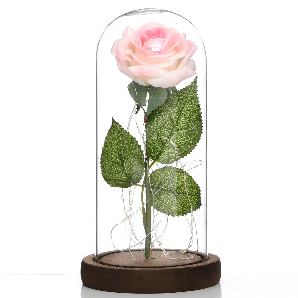 Glass Shade Rose Lamp