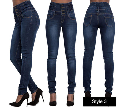 Fashion Elastic High Waist Jeans Women Pencil - Carvan Mart
