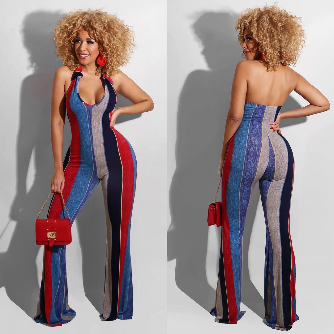 Smocked Waist Wide-Leg Jumpsuit Stand-Alone Cropped Flare Leg Jumpsuit - Carvan Mart