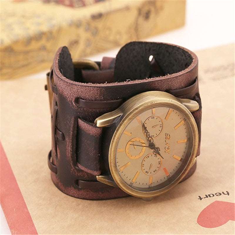 Accessories Foreign Trade Watches Retro Cowhide Watches Punk Watches Men'S Wrist Watches - - Men's Watches - Carvan Mart