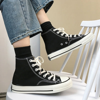 Chuck Taylor All Star Hi-Tops Bear Pendant Replica 1970s Flat Bottom Black Shoes - Carvan Mart