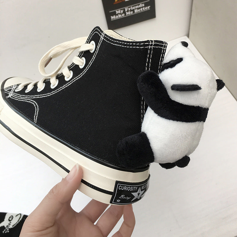 Chuck Taylor All Star Hi-Tops Bear Pendant Replica 1970s Flat Bottom Black Shoes - Carvan Mart