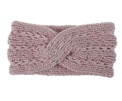 Acrylic Thick Wool Knitted Headband Diagonally Crossed Hair Accessories For Women - Carvan Mart