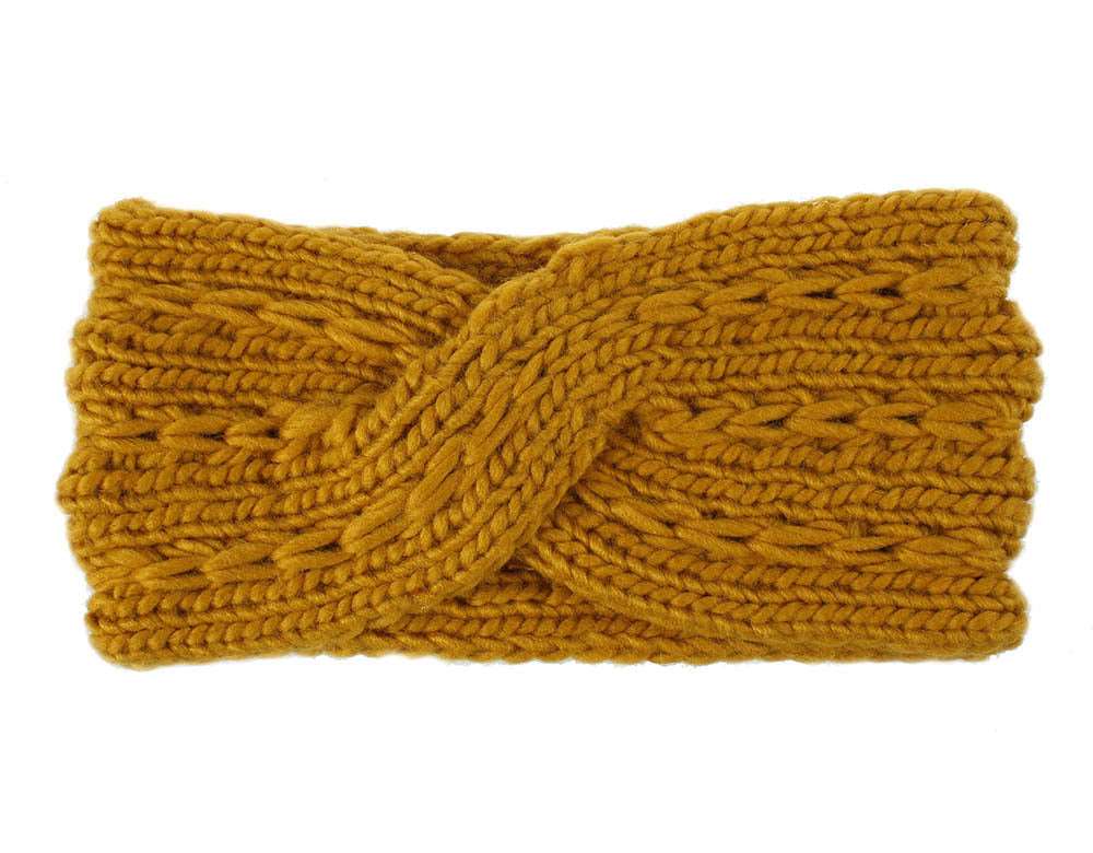 Acrylic Thick Wool Knitted Headband Diagonally Crossed Hair Accessories For Women - Ginger - Women's Hats & Caps - Carvan Mart