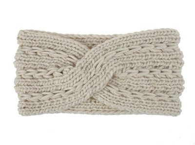 Acrylic Thick Wool Knitted Headband Diagonally Crossed Hair Accessories For Women - Carvan Mart