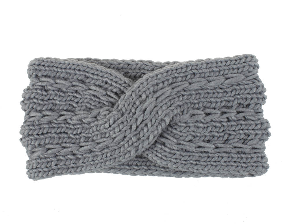 Acrylic Thick Wool Knitted Headband Diagonally Crossed Hair Accessories For Women - Carvan Mart