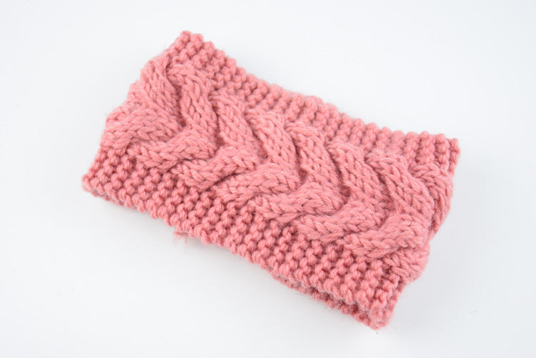 Acrylic Thick Wool Knitted Headband Diagonally Crossed Hair Accessories For Women - 1.Pink - Women's Hats & Caps - Carvan Mart