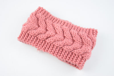 Acrylic Thick Wool Knitted Headband Diagonally Crossed Hair Accessories For Women - 1.Pink - Women's Hats & Caps - Carvan Mart