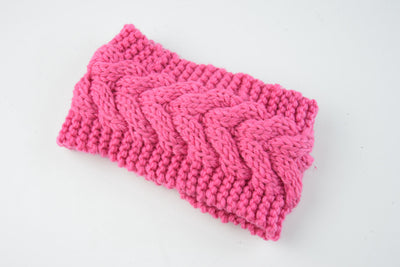Acrylic Thick Wool Knitted Headband Diagonally Crossed Hair Accessories For Women - 2.Pink - Women's Hats & Caps - Carvan Mart