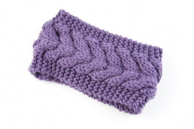 Acrylic Thick Wool Knitted Headband Diagonally Crossed Hair Accessories For Women - 1.Purple - Women's Hats & Caps - Carvan Mart