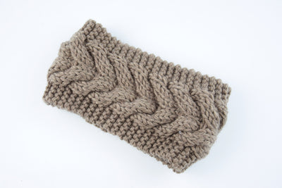 Acrylic Thick Wool Knitted Headband Diagonally Crossed Hair Accessories For Women - Khaki - Women's Hats & Caps - Carvan Mart