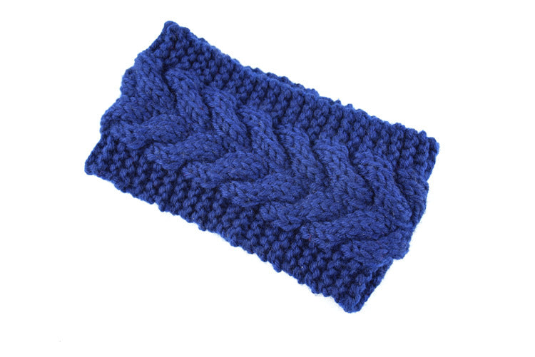 Acrylic Thick Wool Knitted Headband Diagonally Crossed Hair Accessories For Women - Carvan Mart