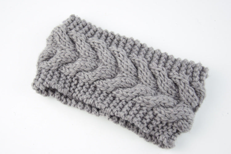 Acrylic Thick Wool Knitted Headband Diagonally Crossed Hair Accessories For Women - Light Grey - Women's Hats & Caps - Carvan Mart