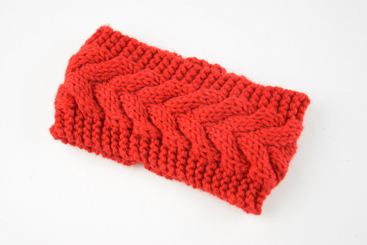 Acrylic Thick Wool Knitted Headband Diagonally Crossed Hair Accessories For Women - Carvan Mart