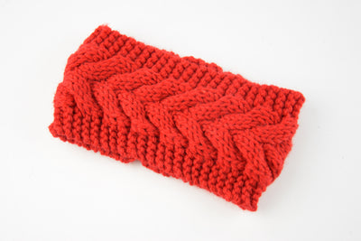 Acrylic Thick Wool Knitted Headband Diagonally Crossed Hair Accessories For Women - Red - Women's Hats & Caps - Carvan Mart