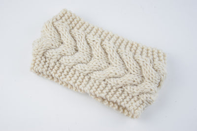 Acrylic Thick Wool Knitted Headband Diagonally Crossed Hair Accessories For Women - 1.Beige - Women's Hats & Caps - Carvan Mart