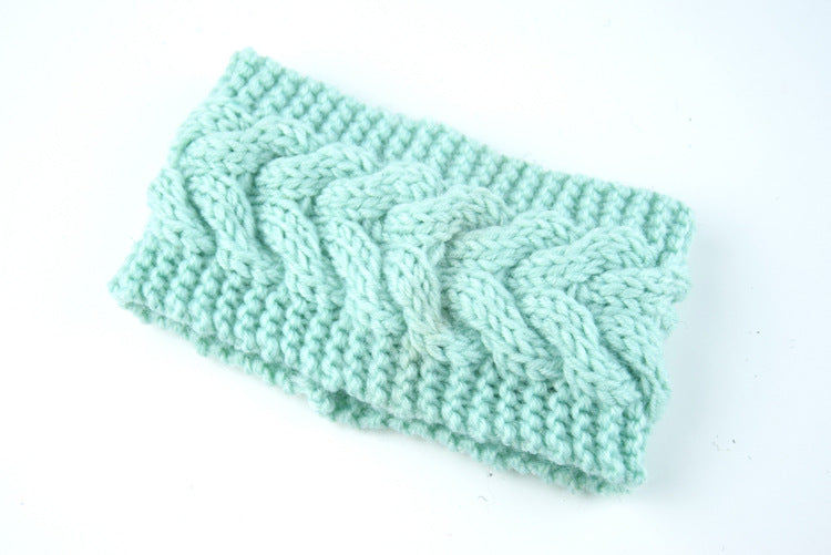 Acrylic Thick Wool Knitted Headband Diagonally Crossed Hair Accessories For Women - Mint Green - Women's Hats & Caps - Carvan Mart
