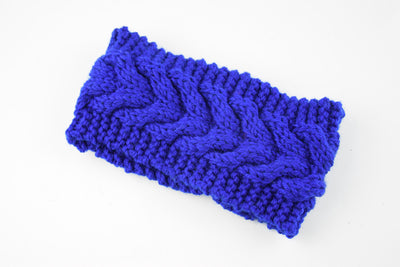 Acrylic Thick Wool Knitted Headband Diagonally Crossed Hair Accessories For Women - Dark Blue - Women's Hats & Caps - Carvan Mart