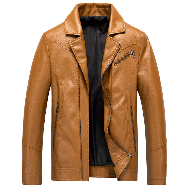 Men's Leather Jackets Leather Suits Thin Washable Leather Jackets - - Genuine Leather - Carvan Mart