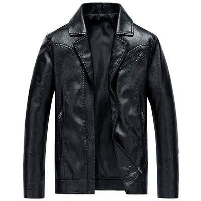 Men's Leather Jackets Leather Suits Thin Washable Leather Jackets - Carvan Mart