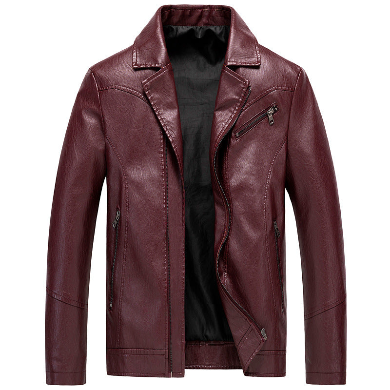 Men's Leather Jackets Leather Suits Thin Washable Leather Jackets - Carvan Mart