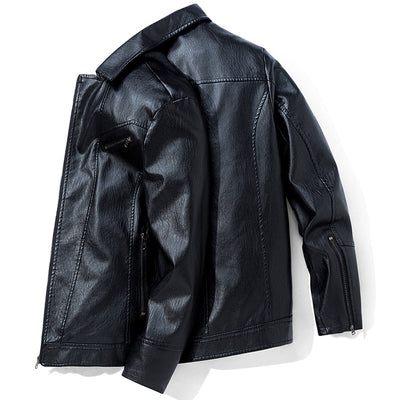 Men's Leather Jackets Leather Suits Thin Washable Leather Jackets - Carvan Mart