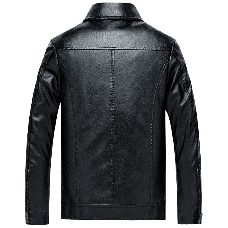 Men's Leather Jackets Leather Suits Thin Washable Leather Jackets - - Genuine Leather - Carvan Mart