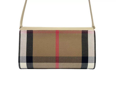 Burberry Hannah Small House Check Coca Leather Crossbody Bag - - - Burberry