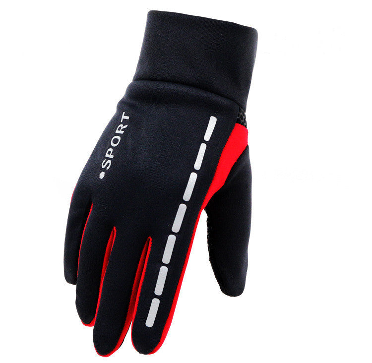 Outdoor Driving Men's Sports Fitness Autumn And Winter Cycling Gloves - Red One size - Men's Gloves - Carvan Mart