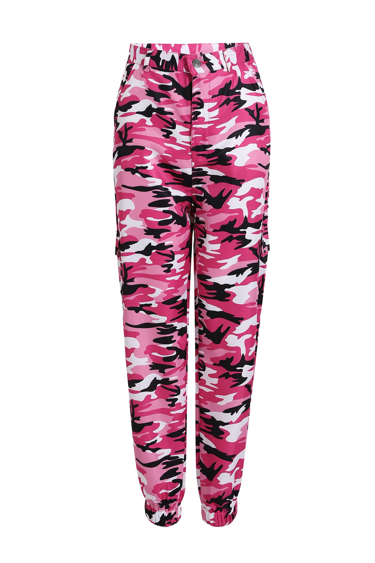 Durable Camouflage Denim Harem Pants - Stylish and Flexible Workwear - Rose red - Pants & Capris - Carvan Mart