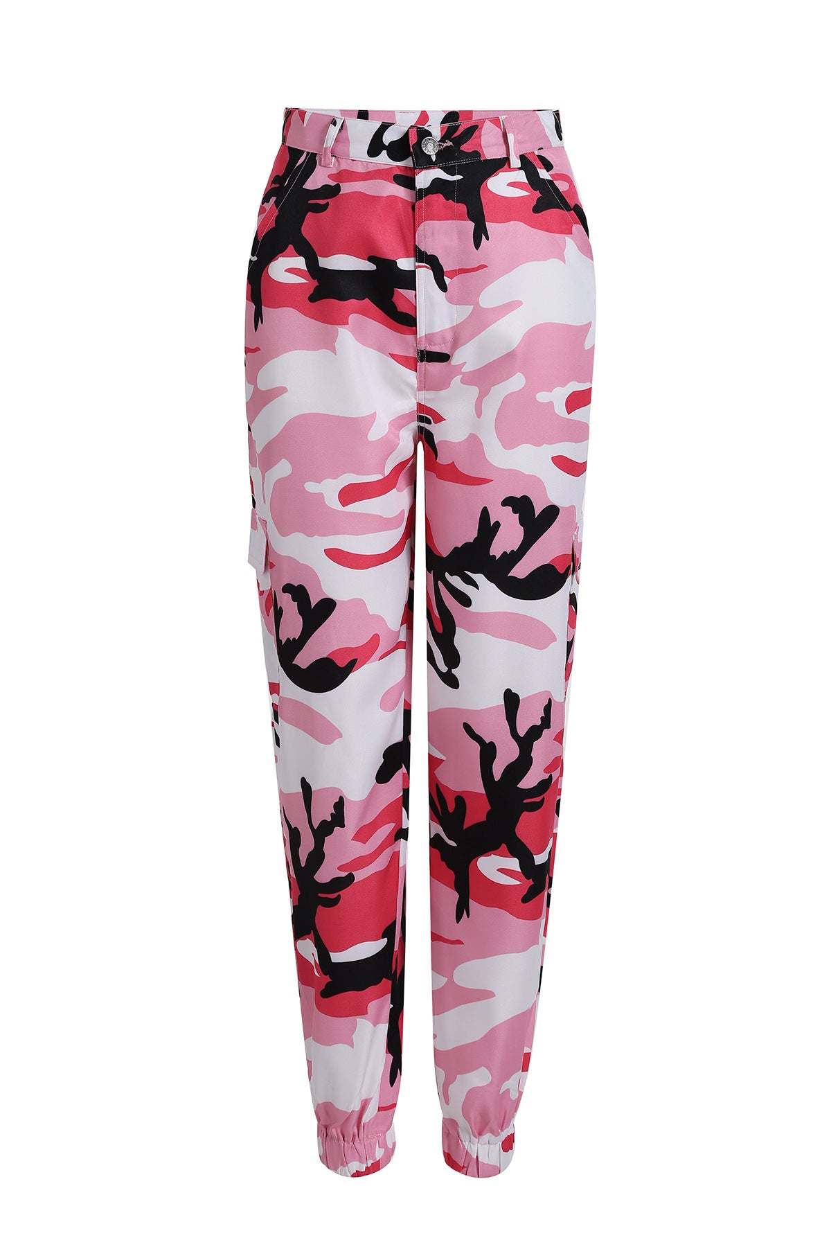 Durable Camouflage Denim Harem Pants - Stylish and Flexible Workwear - Pink - Pants & Capris - Carvan Mart