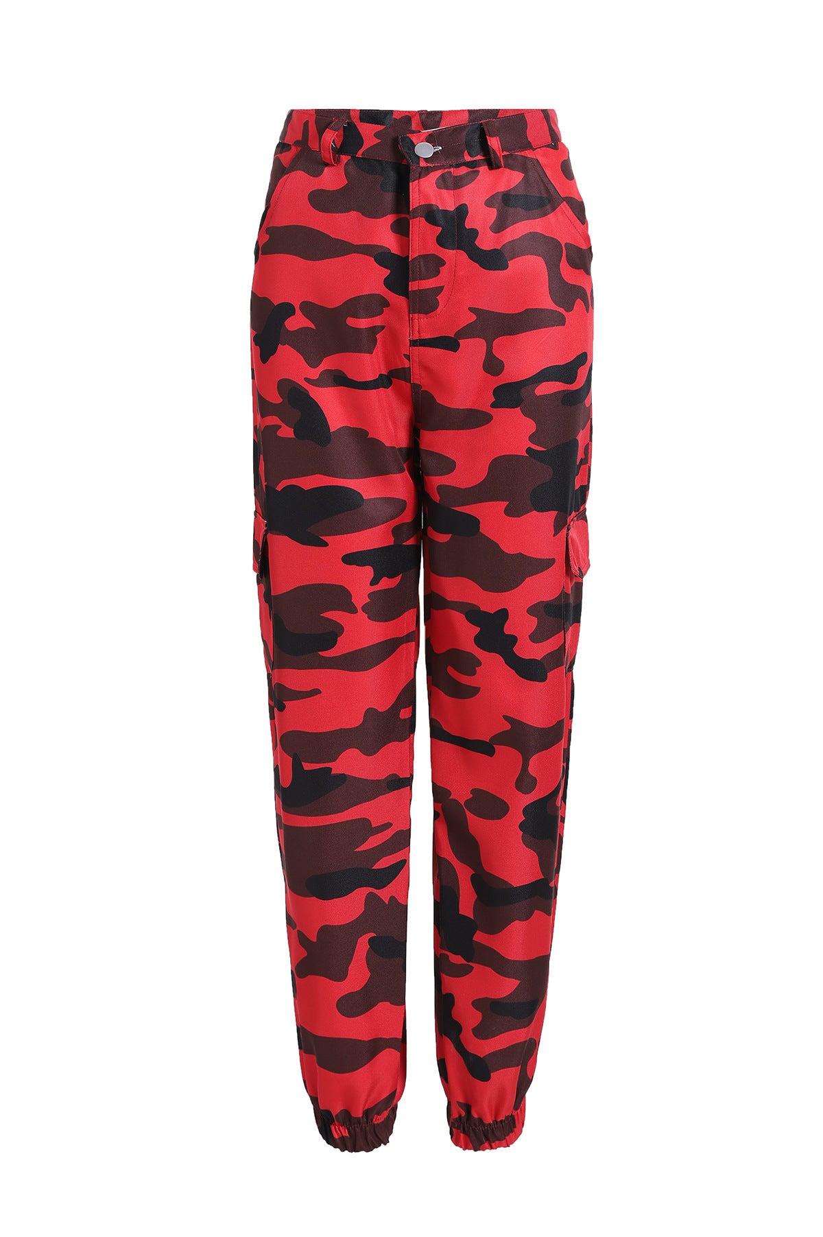 Durable Camouflage Denim Harem Pants - Stylish and Flexible Workwear - Red - Pants & Capris - Carvan Mart