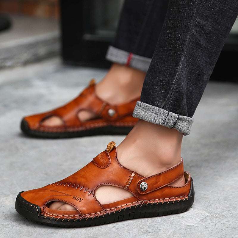 Genuine Leather Roman Summer Sandals For Men - Carvan Mart