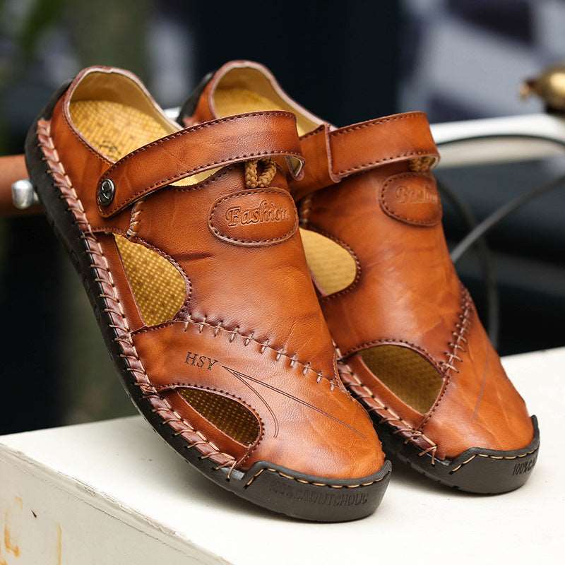 Genuine Leather Roman Summer Sandals For Men - - Men's Sandals - Carvan Mart