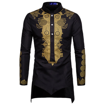 Men's Robe Personality Bronzing Kurta Shirt - Carvan Mart Ltd