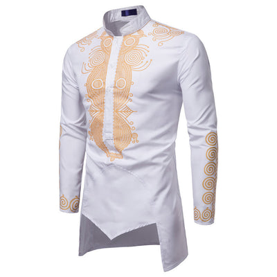 Men's Robe Personality Bronzing Kurta Shirt - Carvan Mart