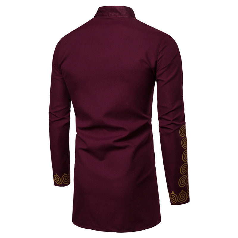 Men's Robe Personality Bronzing Kurta Shirt - Carvan Mart