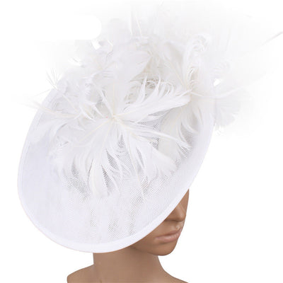 Fascinator Hat High-End Top Hat Aristocratic Ladies Feather Hat - Carvan Mart