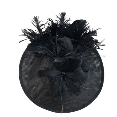 Fascinator Hat High-End Top Hat Aristocratic Ladies Feather Hat - Black - Women's Hats & Caps - Carvan Mart