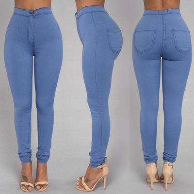 Leggings thin waist stretch pencil pants tight candy colored jeans - Carvan Mart