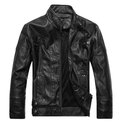 Leather Jacket - Black 5XL - Genuine Leather - Carvan Mart