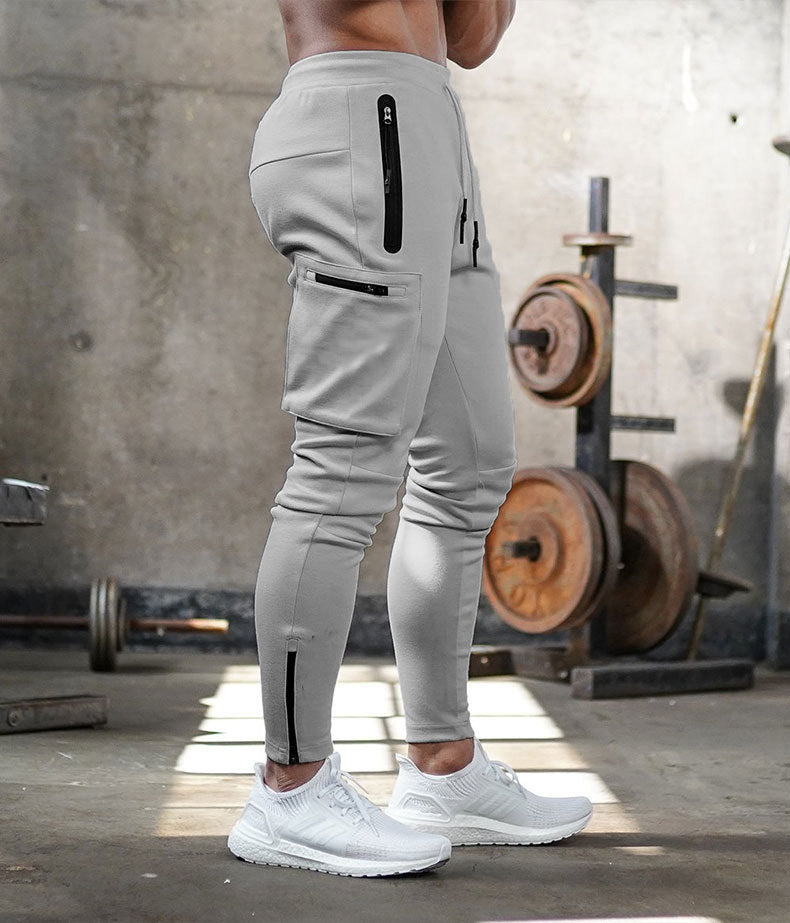 Sports Trousers Men'S Fitness Hanging Towel Trousers Running Training Feet Pants - Grey - Men's Pants - Carvan Mart